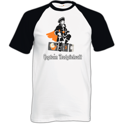 Motiv: TShirt Baseball - Captain Nadpfelsaft - bestimme auf Wunsch Details wie Produkt, Grösse, Farbe und Position selbst ! Motiv: TShirt Baseball - Captain Nadpfelsaft