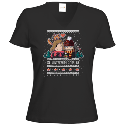 Motiv: T-Shirt Damen V-Neck Classic - Winterbrom 2018 - bestimme auf Wunsch Details wie Produkt, Grösse, Farbe und Position selbst ! Motiv: T-Shirt Damen V-Neck Classic - Winterbrom 2018