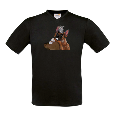 Motiv: T-Shirt V-Neck FAIR WEAR - friends - bestimme auf Wunsch Details wie Produkt, Grösse, Farbe und Position selbst ! Motiv: T-Shirt V-Neck FAIR WEAR - friends