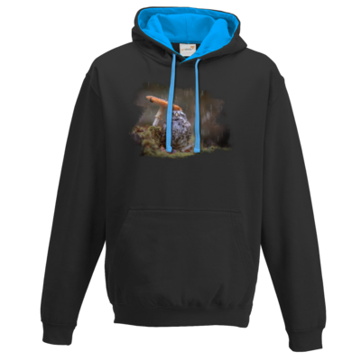 Motiv: Two-Tone Hoodie - Poldi Pilz - bestimme auf Wunsch Details wie Produkt, Grösse, Farbe und Position selbst ! Motiv: Two-Tone Hoodie - Poldi Pilz