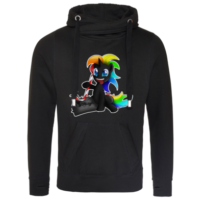 Motiv: Cross Neck Hoodie - Das Zerstörungs Einhorn - bestimme auf Wunsch Details wie Produkt, Grösse, Farbe und Position selbst ! Motiv: Cross Neck Hoodie - Das Zerstörungs Einhorn