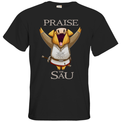 Motiv: T-Shirt Premium FAIR WEAR - Praise The Sau - bestimme auf Wunsch Details wie Produkt, Grösse, Farbe und Position selbst ! Motiv: T-Shirt Premium FAIR WEAR - Praise The Sau