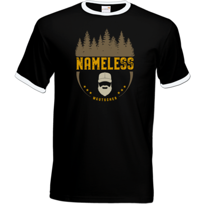 Motiv: T-Shirt Ringer - Nameless Retro - bestimme auf Wunsch Details wie Produkt, Grösse, Farbe und Position selbst ! Motiv: T-Shirt Ringer - Nameless Retro