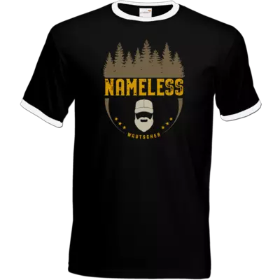 Motiv: T-Shirt Ringer - Nameless Retro - bestimme auf Wunsch Details wie Produkt, Grösse, Farbe und Position selbst ! Motiv: T-Shirt Ringer - Nameless Retro