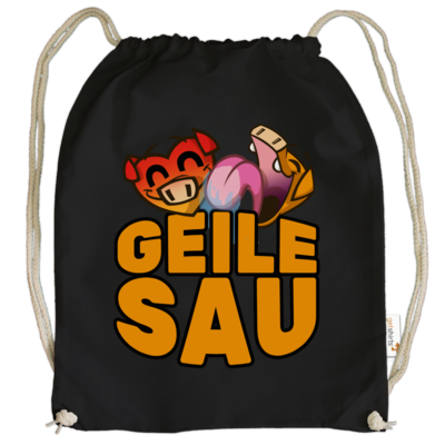 Motiv: Cotton Gymsac - GEILE SAU - bestimme auf Wunsch Details wie Produkt, Grösse, Farbe und Position selbst ! Motiv: Cotton Gymsac - GEILE SAU