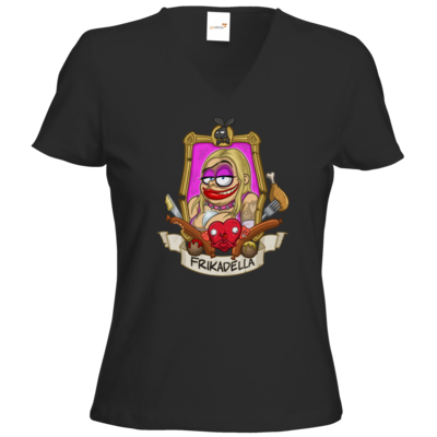 Motiv: T-Shirts Damen V-Neck FAIR WEAR - Frikadella - bestimme auf Wunsch Details wie Produkt, Grösse, Farbe und Position selbst ! Motiv: T-Shirts Damen V-Neck FAIR WEAR - Frikadella