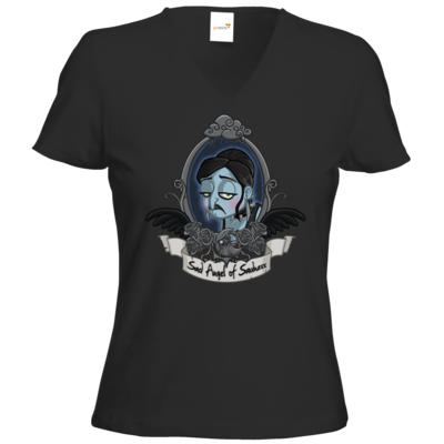 Motiv: T-Shirts Damen V-Neck FAIR WEAR - Traenenmond - bestimme auf Wunsch Details wie Produkt, Grösse, Farbe und Position selbst ! Motiv: T-Shirts Damen V-Neck FAIR WEAR - Traenenmond