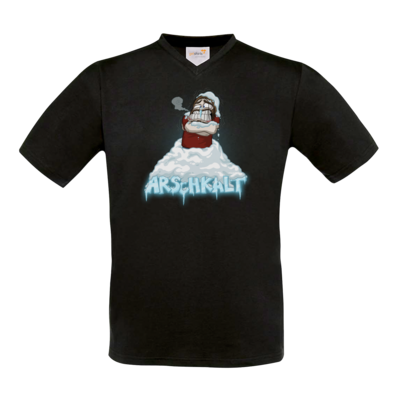 Motiv: T-Shirt V-Neck FAIR WEAR - Arschkalt - bestimme auf Wunsch Details wie Produkt, Grösse, Farbe und Position selbst ! Motiv: T-Shirt V-Neck FAIR WEAR - Arschkalt