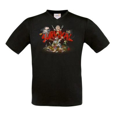 Motiv: T-Shirt V-Neck FAIR WEAR - Survival - bestimme auf Wunsch Details wie Produkt, Grösse, Farbe und Position selbst ! Motiv: T-Shirt V-Neck FAIR WEAR - Survival