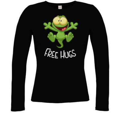 Motiv: Longsleeve Damen Organic - FreeHugs - bestimme auf Wunsch Details wie Produkt, Grösse, Farbe und Position selbst ! Motiv: Longsleeve Damen Organic - FreeHugs
