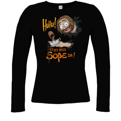Motiv: Longsleeve Damen Organic - Es ist noch Sosse da - bestimme auf Wunsch Details wie Produkt, Grösse, Farbe und Position selbst ! Motiv: Longsleeve Damen Organic - Es ist noch Sosse da