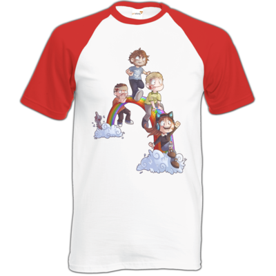 Motiv: Baseball-T FAIR WEAR - Dead by Daylight - Regenbogen - bestimme auf Wunsch Details wie Produkt, Grösse, Farbe und Position selbst ! Motiv: Baseball-T FAIR WEAR - Dead by Daylight - Regenbogen