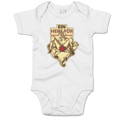 Motiv: Baby Body Organic - Ein Herz fuer Muschiklaus - bestimme auf Wunsch Details wie Produkt, Grösse, Farbe und Position selbst ! Motiv: Baby Body Organic - Ein Herz fuer Muschiklaus