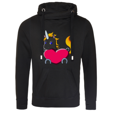 Motiv: Cross Neck Hoodie - LSDUnicorn Liebe 