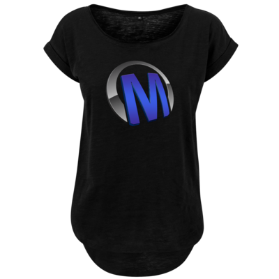 Motiv: Ladies Long Slub Tee - Macho - Logo - Blau - bestimme auf Wunsch Details wie Produkt, Grösse, Farbe und Position selbst ! Motiv: Ladies Long Slub Tee - Macho - Logo - Blau
