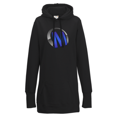 Motiv: Lady Longline Hoodie - Macho - Logo - Blau - bestimme auf Wunsch Details wie Produkt, Grösse, Farbe und Position selbst ! Motiv: Lady Longline Hoodie - Macho - Logo - Blau