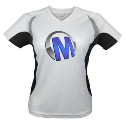 Motiv: Laufshirt Lady Running T - Macho - Logo - Blau - bestimme auf Wunsch Details wie Produkt, Grösse, Farbe und Position selbst ! Motiv: Laufshirt Lady Running T - Macho - Logo - Blau