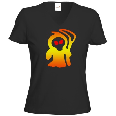 Motiv: T-Shirt Damen V-Neck Classic - Macho - Sensenmann - bestimme auf Wunsch Details wie Produkt, Grösse, Farbe und Position selbst ! Motiv: T-Shirt Damen V-Neck Classic - Macho - Sensenmann