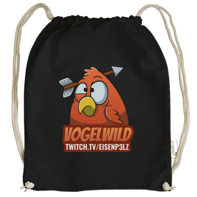 Motiv: Cotton Gymsac - Vogelwild - bestimme auf Wunsch Details wie Produkt, Grösse, Farbe und Position selbst ! Motiv: Cotton Gymsac - Vogelwild