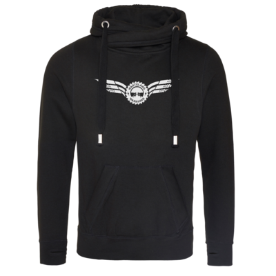 Motiv: Cross Neck Hoodie - Logo Wings - bestimme auf Wunsch Details wie Produkt, Grösse, Farbe und Position selbst ! Motiv: Cross Neck Hoodie - Logo Wings