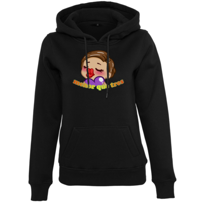 Motiv: Womens Heavy Hoody - AlocaNegra - menor que tres - bestimme auf Wunsch Details wie Produkt, Grösse, Farbe und Position selbst ! Motiv: Womens Heavy Hoody - AlocaNegra - menor que tres