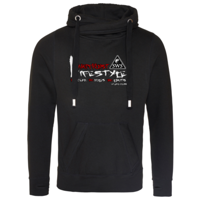 Motiv: Cross Neck Hoodie - Kampfkunst Lifestyle - Logo 2 - bestimme auf Wunsch Details wie Produkt, Grösse, Farbe und Position selbst ! Motiv: Cross Neck Hoodie - Kampfkunst Lifestyle - Logo 2