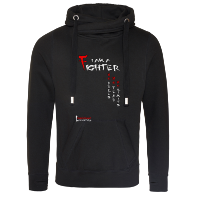 Motiv: Cross Neck Hoodie - Kampfkunst Lifestyle - I am a Fighter - bestimme auf Wunsch Details wie Produkt, Grösse, Farbe und Position selbst ! Motiv: Cross Neck Hoodie - Kampfkunst Lifestyle - I am a Fighter