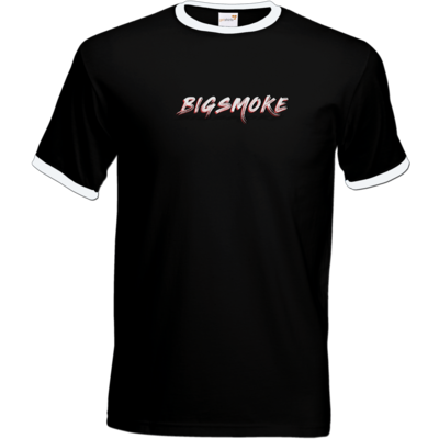 Motiv: T-Shirt Ringer - Schriftzug Big Smoke - bestimme auf Wunsch Details wie Produkt, Grösse, Farbe und Position selbst ! Motiv: T-Shirt Ringer - Schriftzug Big Smoke