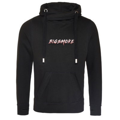 Motiv: Cross Neck Hoodie - Schriftzug Big Smoke - bestimme auf Wunsch Details wie Produkt, Grösse, Farbe und Position selbst ! Motiv: Cross Neck Hoodie - Schriftzug Big Smoke