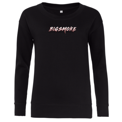 Motiv: Girlie Crew Sweatshirt - Schriftzug Big Smoke - bestimme auf Wunsch Details wie Produkt, Grösse, Farbe und Position selbst ! Motiv: Girlie Crew Sweatshirt - Schriftzug Big Smoke
