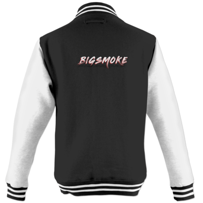 Motiv: College Jacke - Schriftzug Big Smoke - bestimme auf Wunsch Details wie Produkt, Grösse, Farbe und Position selbst ! Motiv: College Jacke - Schriftzug Big Smoke