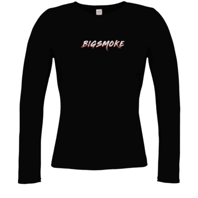 Motiv: Longsleeve Damen Organic - Schriftzug Big Smoke - bestimme auf Wunsch Details wie Produkt, Grösse, Farbe und Position selbst ! Motiv: Longsleeve Damen Organic - Schriftzug Big Smoke