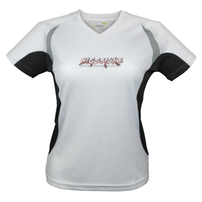 Motiv: Laufshirt Lady Running T - Schriftzug Big Smoke - bestimme auf Wunsch Details wie Produkt, Grösse, Farbe und Position selbst ! Motiv: Laufshirt Lady Running T - Schriftzug Big Smoke