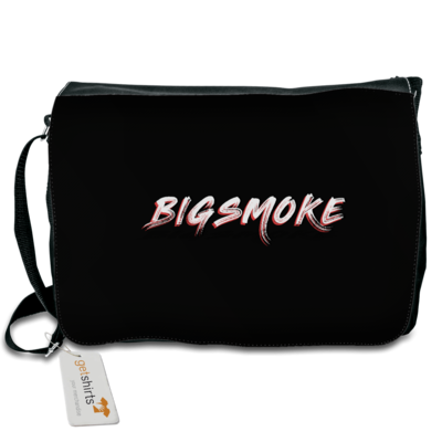 Motiv: Schultertasche - Schriftzug Big Smoke - bestimme auf Wunsch Details wie Produkt, Grösse, Farbe und Position selbst ! Motiv: Schultertasche - Schriftzug Big Smoke