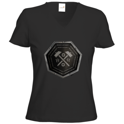 Motiv: T-Shirts Damen V-Neck FAIR WEAR - Wappen - Xorlosch - bestimme auf Wunsch Details wie Produkt, Grösse, Farbe und Position selbst ! Motiv: T-Shirts Damen V-Neck FAIR WEAR - Wappen - Xorlosch