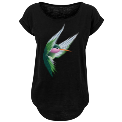 Motiv: Ladies Long Slub Tee - Kolibri - bestimme auf Wunsch Details wie Produkt, Grösse, Farbe und Position selbst ! Motiv: Ladies Long Slub Tee - Kolibri