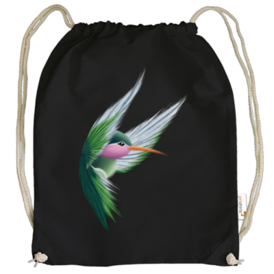 Motiv: Cotton Gymsac - Kolibri - bestimme auf Wunsch Details wie Produkt, Grösse, Farbe und Position selbst ! Motiv: Cotton Gymsac - Kolibri