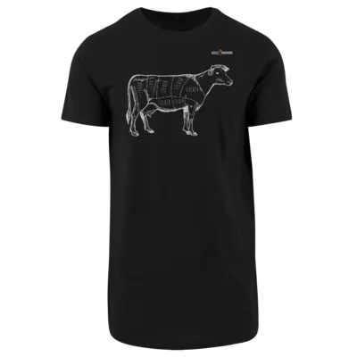 Motiv: Shaped Long Tee - SizzleBrothers - Grillen - Meatmap - bestimme auf Wunsch Details wie Produkt, Grösse, Farbe und Position selbst ! Motiv: Shaped Long Tee - SizzleBrothers - Grillen - Meatmap