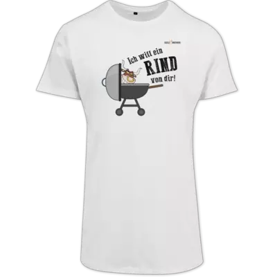 Motiv: Shaped Long Tee - SizzleBrothers - Grillen - Ich will ein Rind - bestimme auf Wunsch Details wie Produkt, Grösse, Farbe und Position selbst ! Motiv: Shaped Long Tee - SizzleBrothers - Grillen - Ich will ein Rind