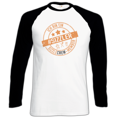Motiv: Longsleeve Baseball T - sizzler_3_dunkel - bestimme auf Wunsch Details wie Produkt, Grösse, Farbe und Position selbst ! Motiv: Longsleeve Baseball T - sizzler_3_dunkel
