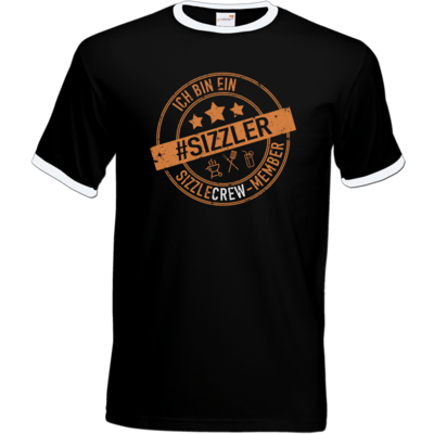 Motiv: T-Shirt Ringer - sizzler_3_dunkel - bestimme auf Wunsch Details wie Produkt, Grösse, Farbe und Position selbst ! Motiv: T-Shirt Ringer - sizzler_3_dunkel