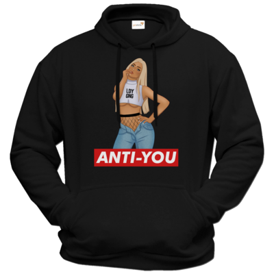 Motiv: Hoodie Premium FAIR WEAR - Anti-You (Erna) - bestimme auf Wunsch Details wie Produkt, Grösse, Farbe und Position selbst ! Motiv: Hoodie Premium FAIR WEAR - Anti-You (Erna)