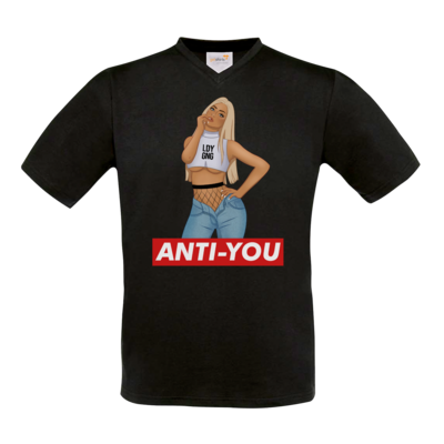 Motiv: T-Shirt V-Neck FAIR WEAR - Anti-You (Erna) - bestimme auf Wunsch Details wie Produkt, Grösse, Farbe und Position selbst ! Motiv: T-Shirt V-Neck FAIR WEAR - Anti-You (Erna)