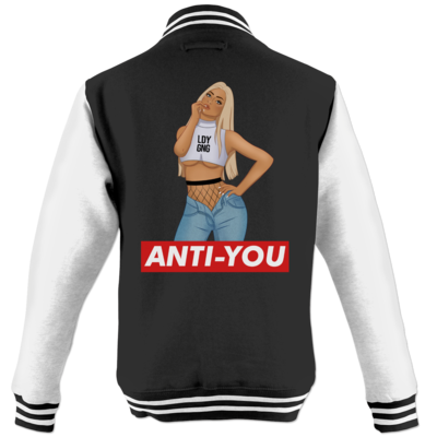 Motiv: College Jacke - Anti-You (Erna) - bestimme auf Wunsch Details wie Produkt, Grösse, Farbe und Position selbst ! Motiv: College Jacke - Anti-You (Erna)