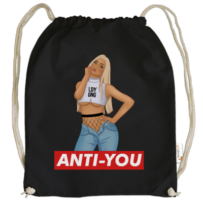 Motiv: Cotton Gymsac - Anti-You (Erna) - bestimme auf Wunsch Details wie Produkt, Grösse, Farbe und Position selbst ! Motiv: Cotton Gymsac - Anti-You (Erna)
