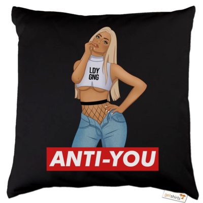 Motiv: Kissen Baumwolle - Anti-You (Erna) - bestimme auf Wunsch Details wie Produkt, Grösse, Farbe und Position selbst ! Motiv: Kissen Baumwolle - Anti-You (Erna)