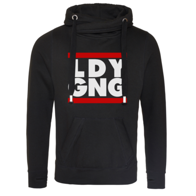 Motiv: Cross Neck Hoodie - LDY GNG 