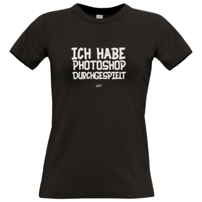 Motiv: T-Shirt Damen Premium FAIR WEAR - Ich hab PS durchgespielt - bestimme auf Wunsch Details wie Produkt, Grösse, Farbe und Position selbst ! Motiv: T-Shirt Damen Premium FAIR WEAR - Ich hab PS durchgespielt