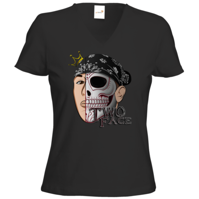 Motiv: T-Shirt Damen V-Neck Classic - Logo weißer - bestimme auf Wunsch Details wie Produkt, Grösse, Farbe und Position selbst ! Motiv: T-Shirt Damen V-Neck Classic - Logo weißer