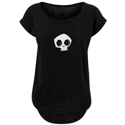 Motiv: Ladies Long Slub Tee - scrumpy - happy skull - bestimme auf Wunsch Details wie Produkt, Grösse, Farbe und Position selbst ! Motiv: Ladies Long Slub Tee - scrumpy - happy skull